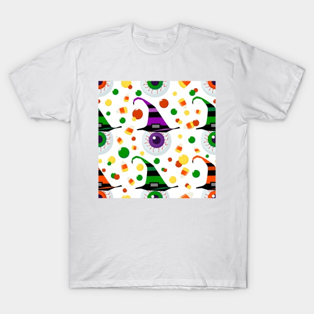 Eyes with hat in candyland on white T-Shirt by YamyMorrell